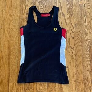 Ferrari Black Tank Top with Red and White Accents